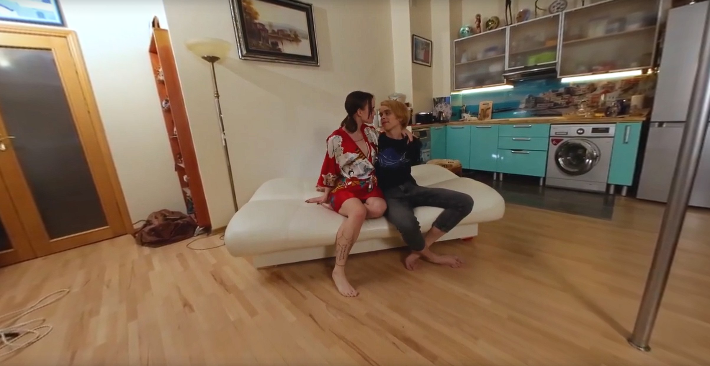 Young wife and masseuse engage in group sex during a massage session in this non-POV 4K VR video from VRXClouds