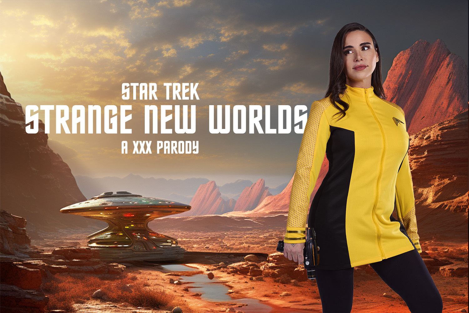 Suttin performs a blowjob in a Star Trek parody with big tits, 4K VR content by VRCosplayX