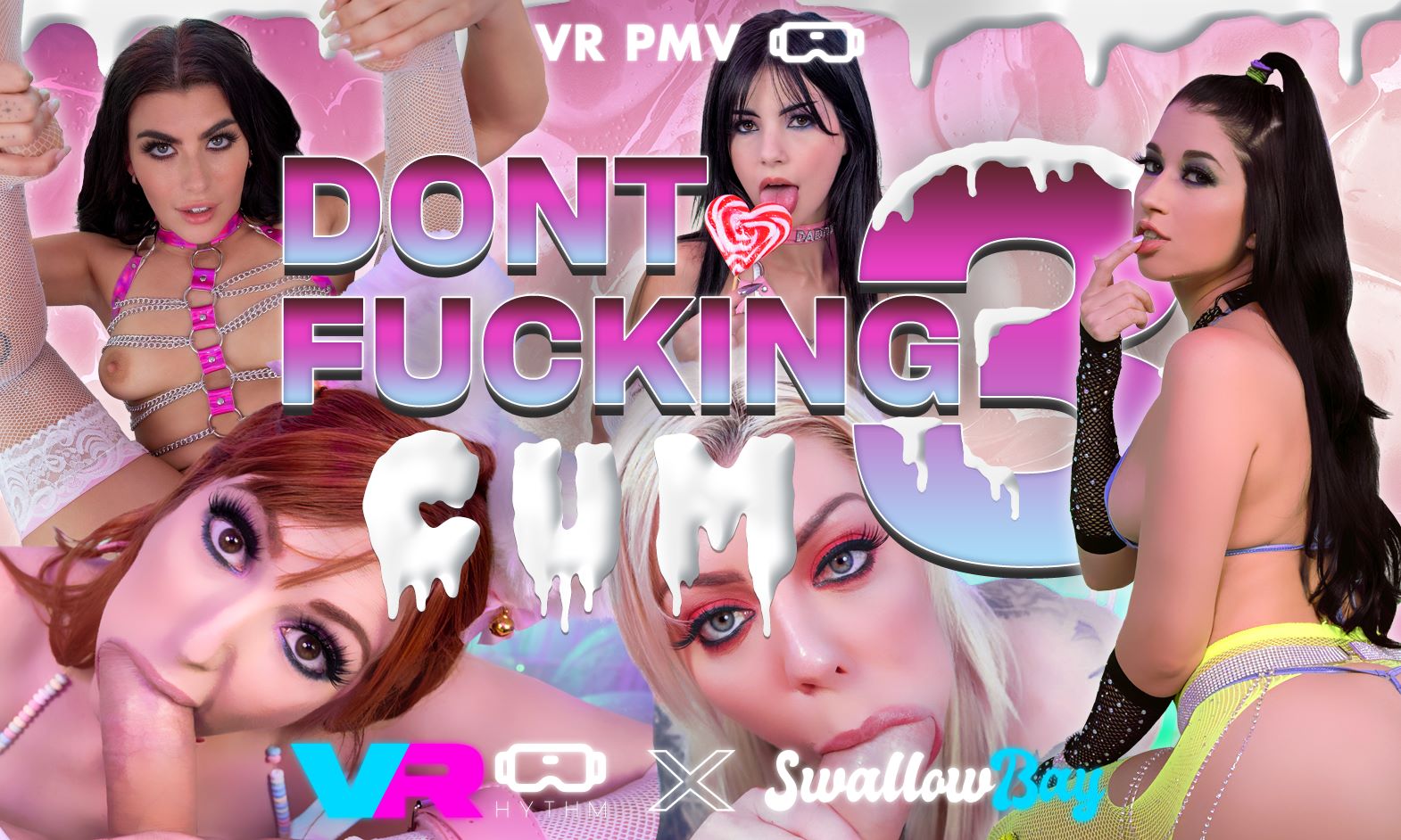 VR compilation video features multiple models in explicit sexual acts filmed in 4K resolution with 180 degree passthrough perspective.