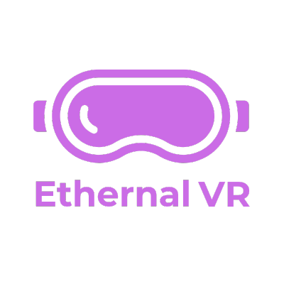 Ethernal VR studio logo highlighting 33 immersive virtual reality adult scenes for headsets and mobile platforms.