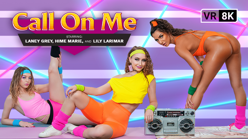 Lily Larimar, Hime Marie, and Laney Grey perform group oral sex in a POV VR scene with 60 FPS and 8K resolution.