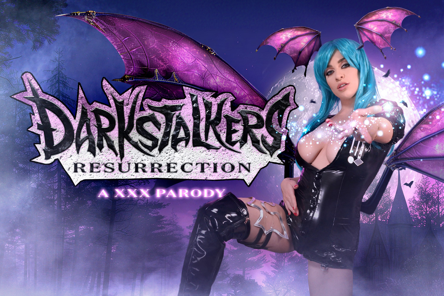Josephine Jackson in cosplay performs a POV titty fuck in 4K VR with 60 FPS animation for this Darkstalkers parody