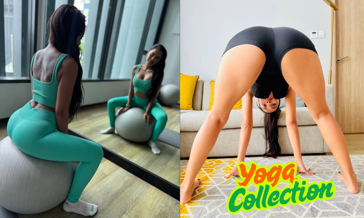 Cherry Lee performs yoga in a 180 degree POV compilation filmed in 4K by FitLoversVR