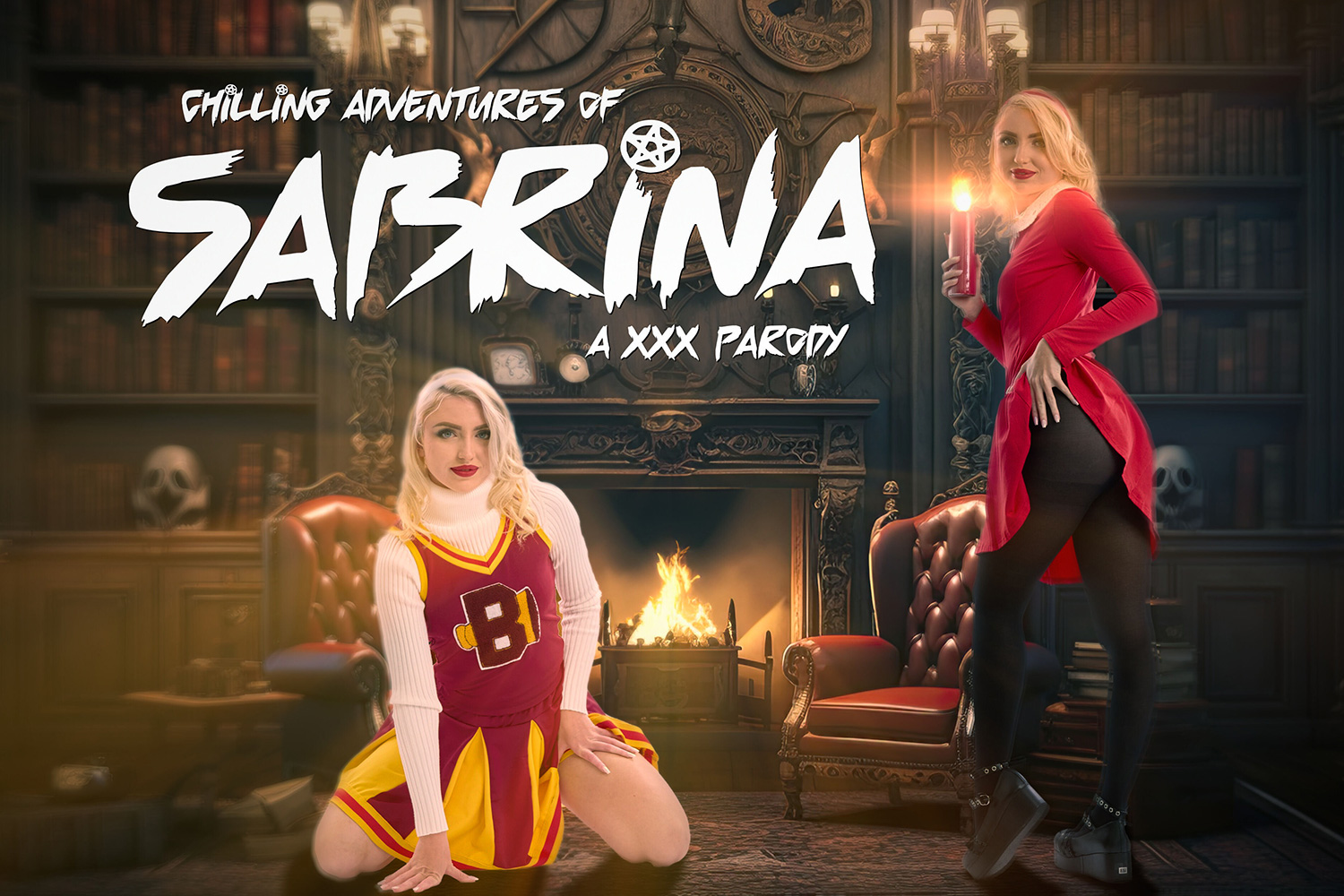 Britt Blair in Sabrina cosplay performs a blowjob in 4K VR for Chilling Adventures of Sabrina parody