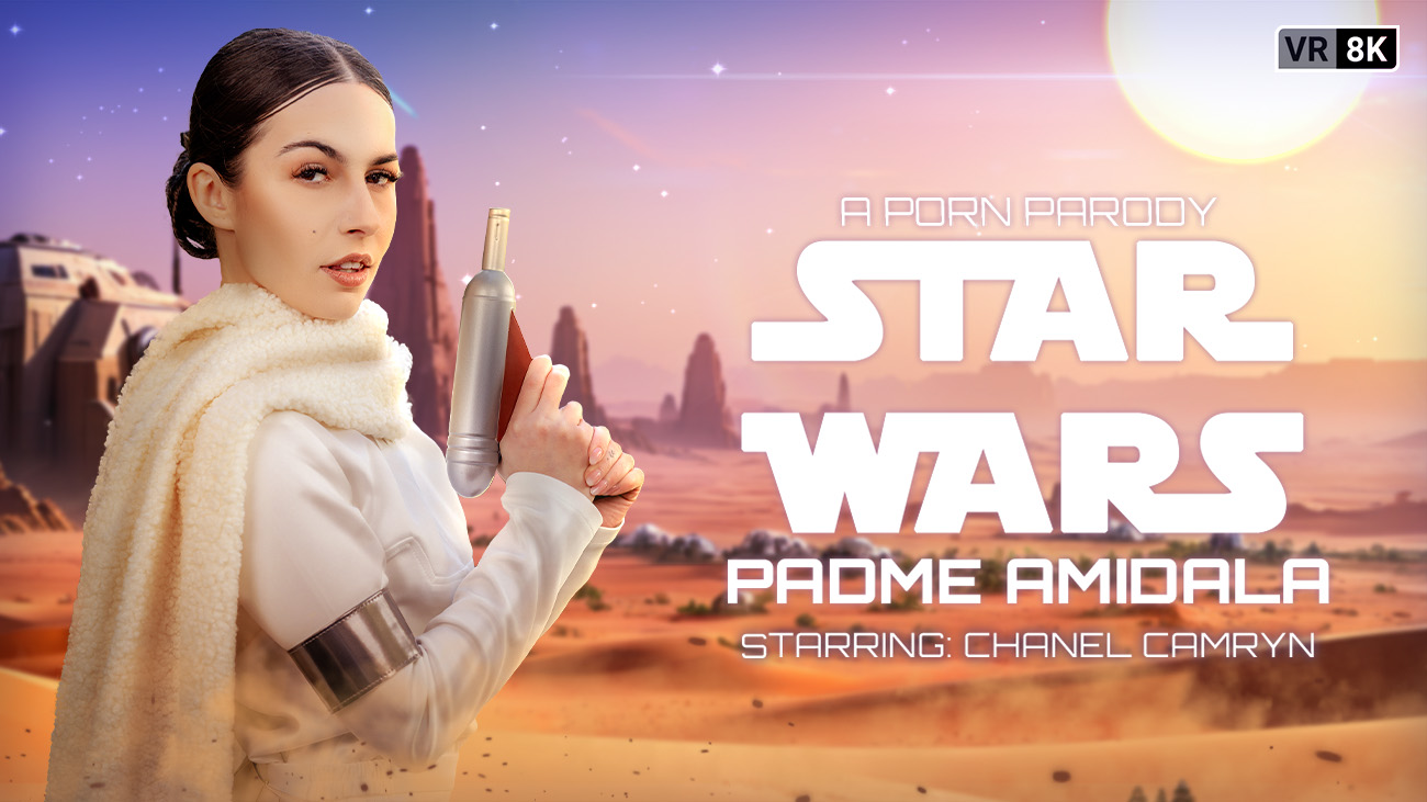 Chanel Camryn as Padme Amidala performs a POV blowjob in cosplay for VR Conk 60 FPS adult video