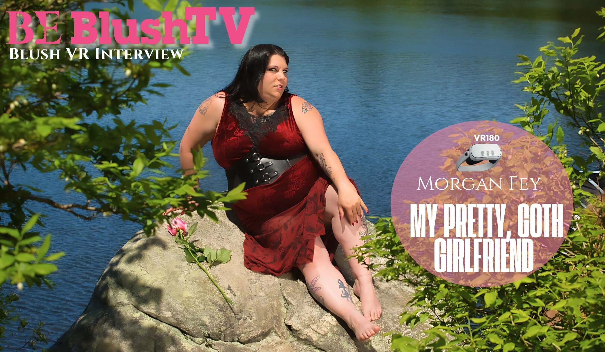 Morgan Fey performs a solo POV scene in a dark room, featuring big tits and 4K resolution in this BlushErotica VR production.