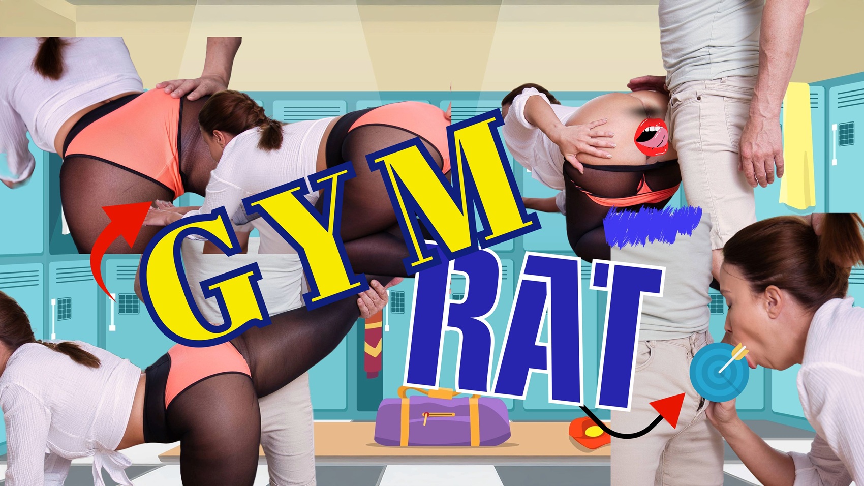 Kirsten Fog performs oral sex on a male partner in a gym setting, captured in 4K non-POV VR video.