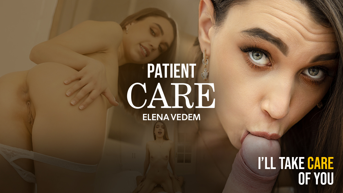 Brunette Elena Vedem performs a POV blowjob in a clinical setting for this 4K Virtual Real Porn VR video