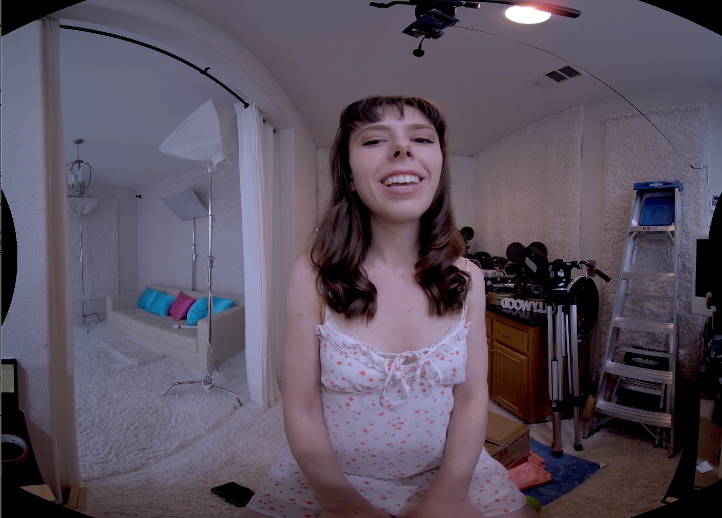 Krystal Palmer performs a solo casting in a POV scene with 60 FPS VR quality.