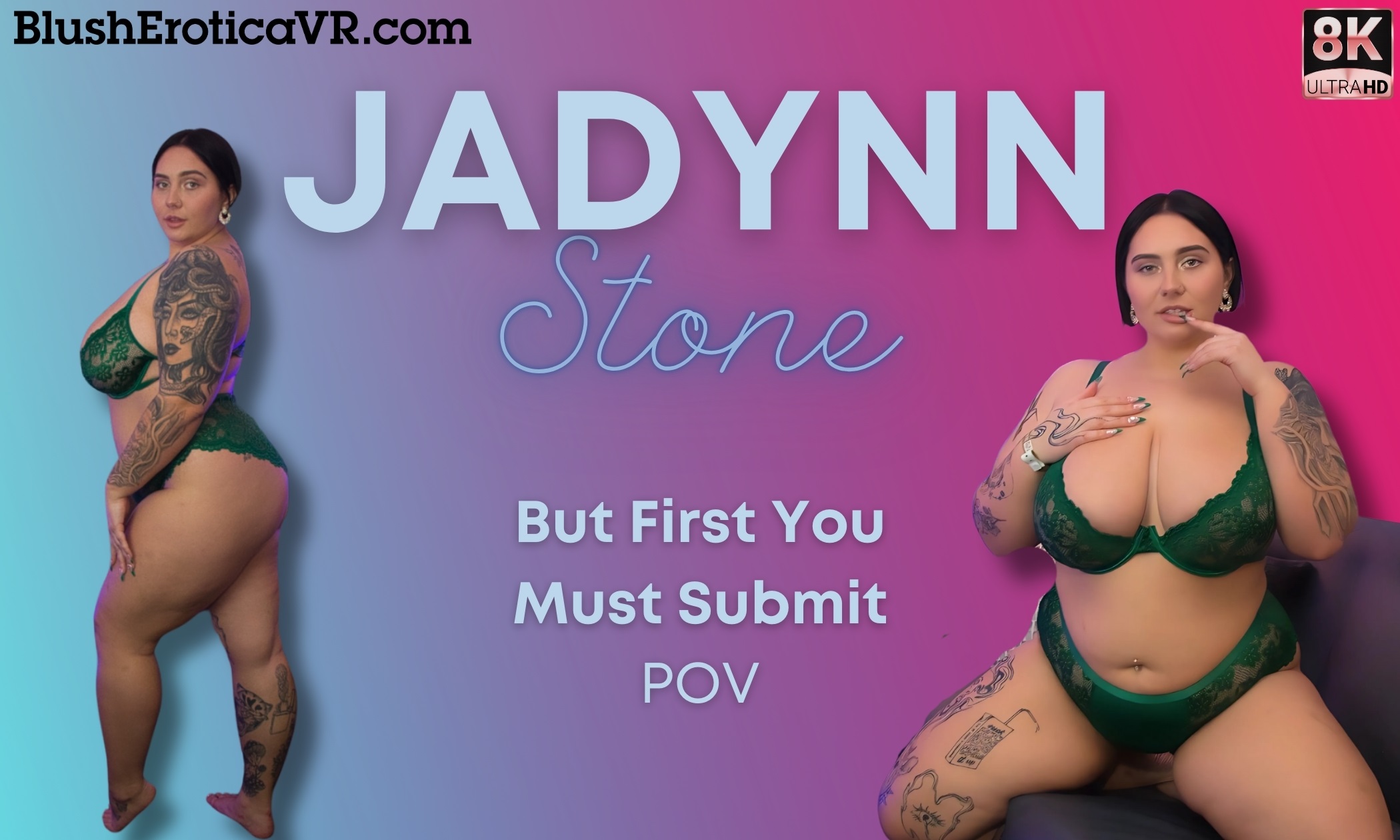 Jadynn Stone submits to the camera in a POV VR scene with 4K resolution and 60 FPS playback.