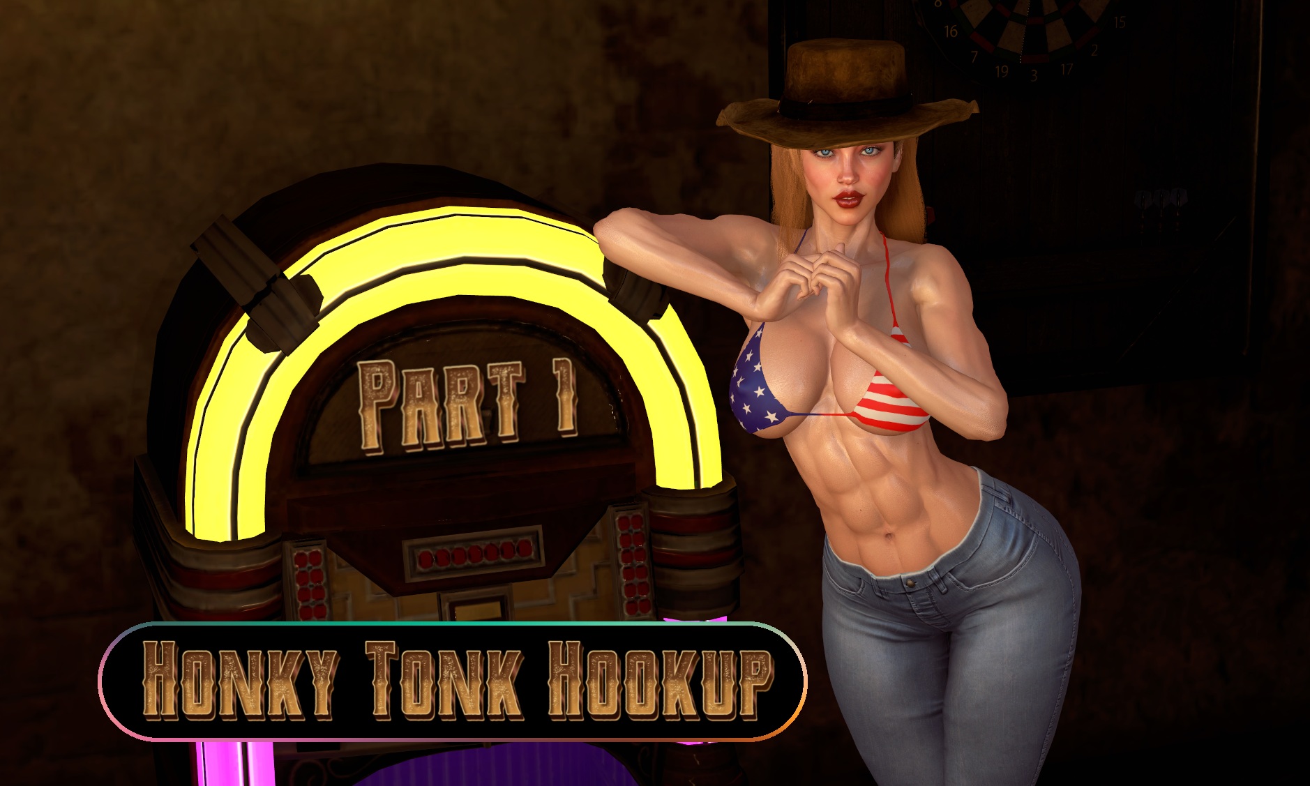 CGI model performs a POV blowjob in a honky tonk setting in 4K VirtualPassionVR production