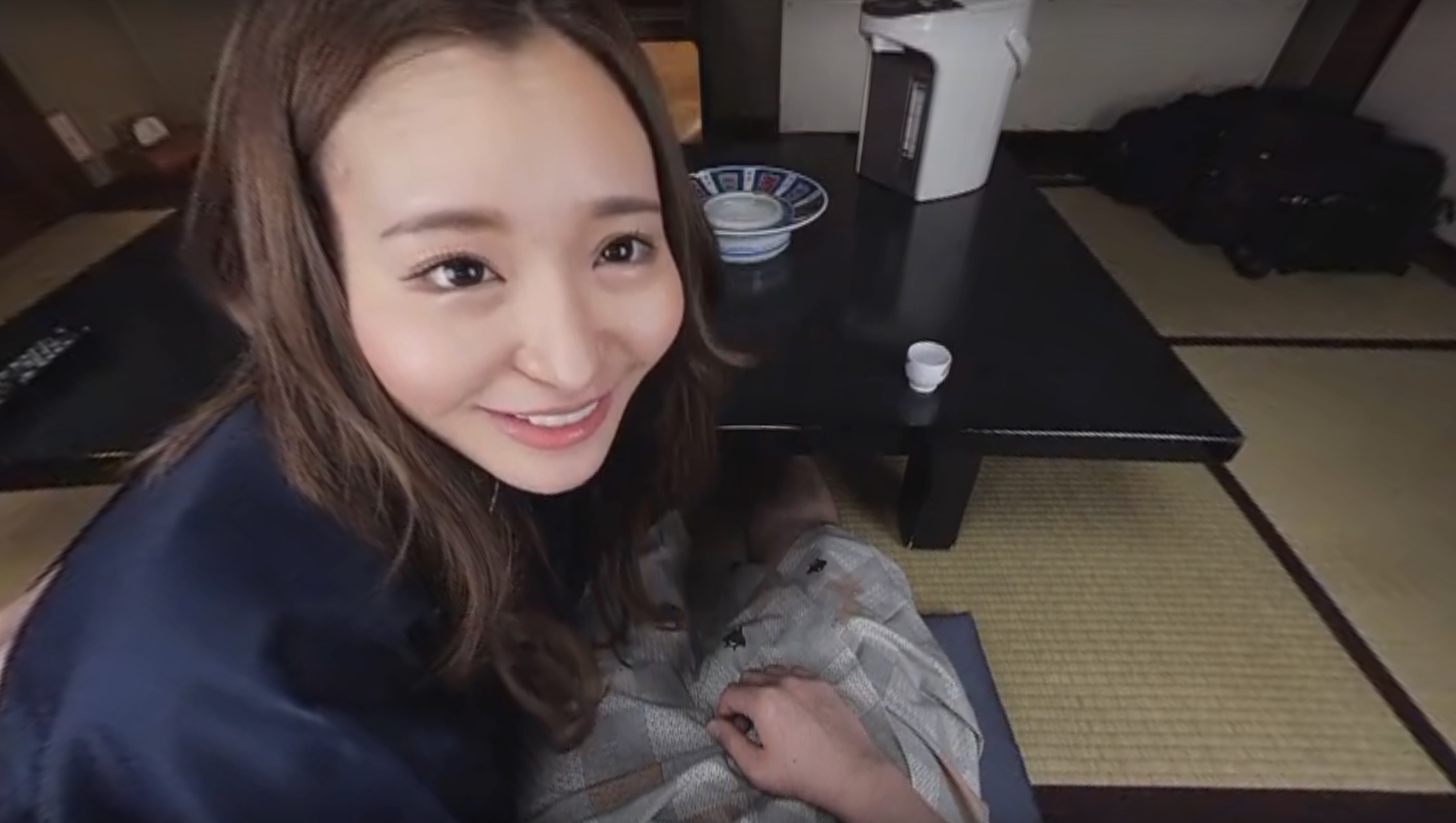 Brunette actresses Nene Tanaka, Sachiko, and Sarina star in a premium 4K VR POV cheating wives getaway scene by TMA.