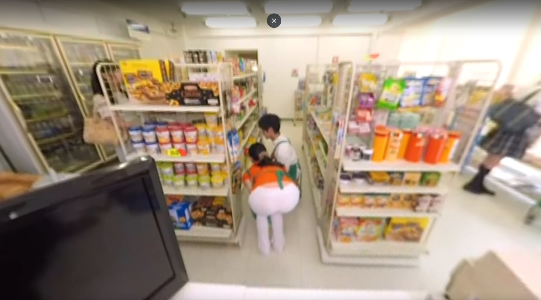 POV VR scene featuring an older Asian woman at a party in 180 degree 3D premium production