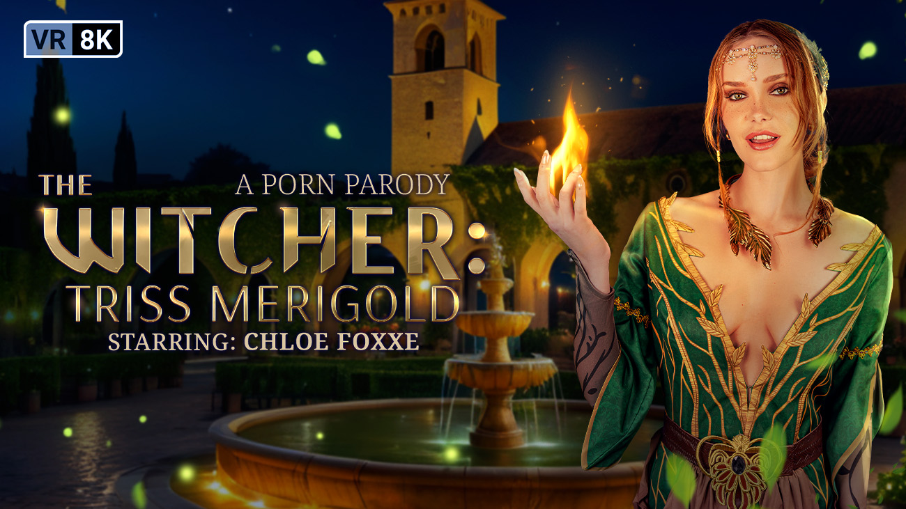 Chloe Foxxe as Triss Merigold performs close up POV actions in 4K VR cosplay with 60 FPS quality